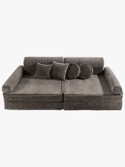 Børnemøbler|Meowbaby Play Premium Bygbar Sofa Kraftig Fløjl 80x50, Brun