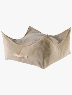 Børn Meowbaby Børnemøbler-Puf Kvadrat Slimcord, Sandfarvet