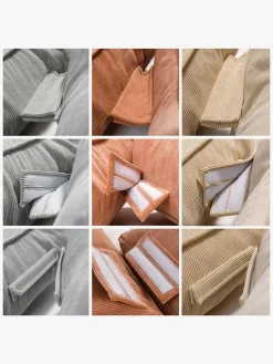 Børn Meowbaby Børnemøbler-Puf Kvadrat Slimcord, Sandfarvet