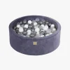 Boldbassiner|Meowbaby Rund Boldbassin Velour 30x90, Blågrå