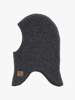 Børn MikkLine Tilbehør|Uldtøj-Mikk-Line Elefanthue Merinould, Anthracite Melange