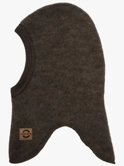 Børn MikkLine Tilbehør|Uldtøj-Mikk-Line Elefanthue Merinould, Dark Brown Melange