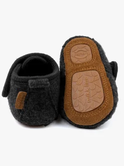 Hjemmesko|MikkLine Mikk-Line Indesko Uld, Anthracite Melange Brun