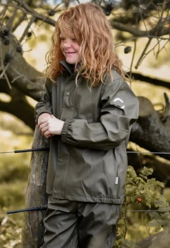 Regntøj|MikkLine Mikk-Line Regnsæt med Seler, Dusty Olive