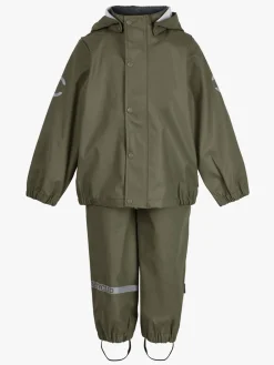 Regntøj|MikkLine Mikk-Line Regnsæt med Seler, Dusty Olive