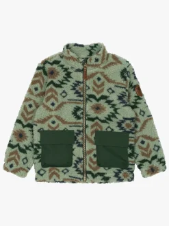 Børn MikkLine Fleecetøj-Mikk-Line Teddy-jakke, Balsam Green