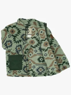 Børn MikkLine Fleecetøj-Mikk-Line Teddy-jakke, Balsam Green