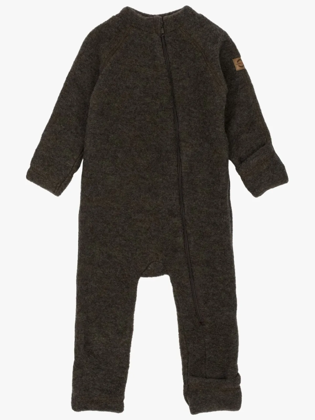 Børn MikkLine Heldragter|Uldtøj-Mikk-Line Ulddragt Merino, Dark Brown Melange