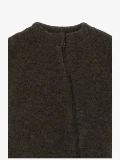 Børn MikkLine Heldragter|Uldtøj-Mikk-Line Ulddragt Merino, Dark Brown Melange