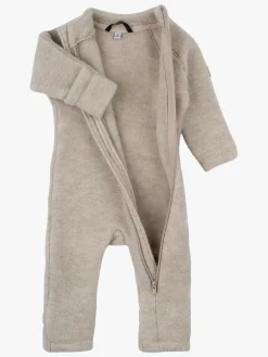 Børn MikkLine Heldragter|Uldtøj-Mikk-Line Ulddragt Merino, Melange Offwhite