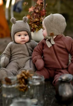 Børn MikkLine Heldragter|Uldtøj-Mikk-Line Ulddragt Merinould med Ører, Melange Denver