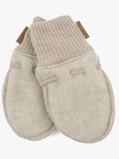 Tilbehør|MikkLine Mikk-Line Vanter Merinould, Melange Offwhite Hvid