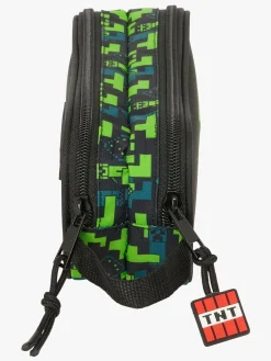 Kreativt Legetøj| Minecraft Dobbelt Penalhus TNT, Blå/Grøn