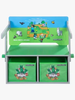 Børn Minecraft Børnemøbler-Sammenklappeligt Opbevaringsbænk med Bord, Multi