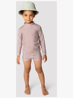 Børn MiniATure Uv & Strand-MINI A TURE Gani UV-trøje, Acorn Brown Stripes