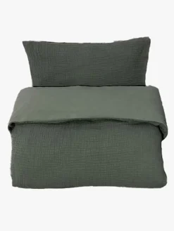 Sengetøj|MiniDreams Mini Dreams Little Wave Sengesæt 100x130, Mørkegrøn