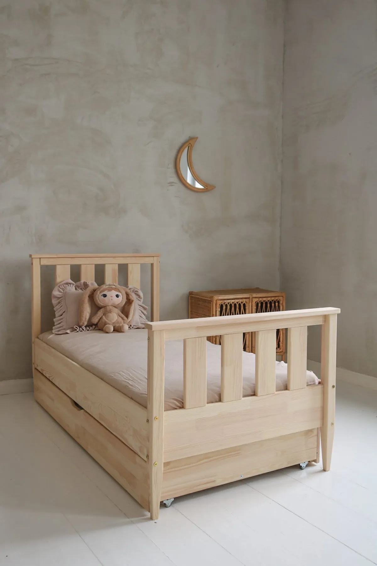 Børn Minitude Børnesenge & Tilbehør-ETHAN Seng 90x200, Natur