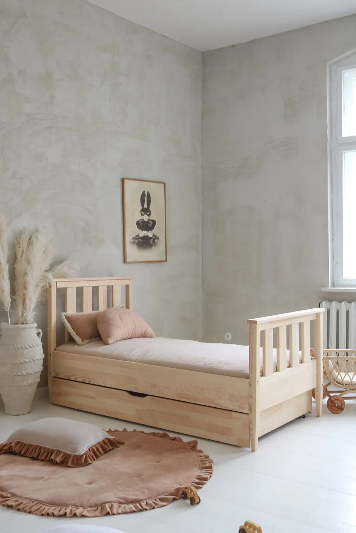 Børn Minitude Børnesenge & Tilbehør-ETHAN Seng 90x200, Natur