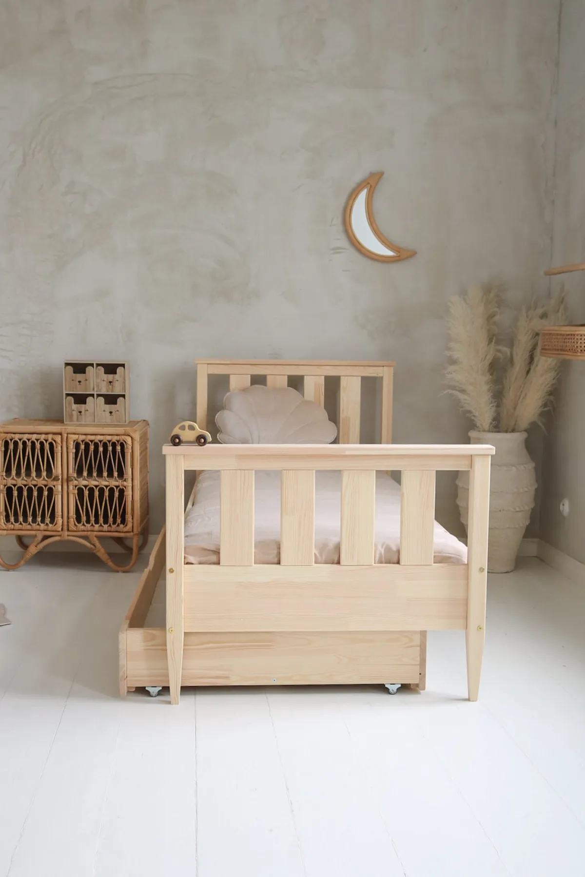 Børn Minitude Børnesenge & Tilbehør-ETHAN Seng 90x200, Natur