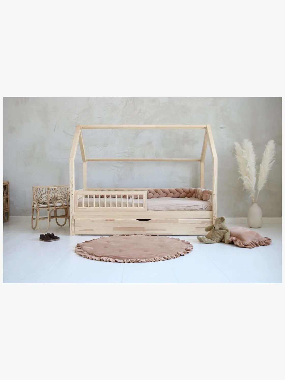 Børnesenge & Tilbehør|Minitude HUDSON Juniorseng 90x190, Natur