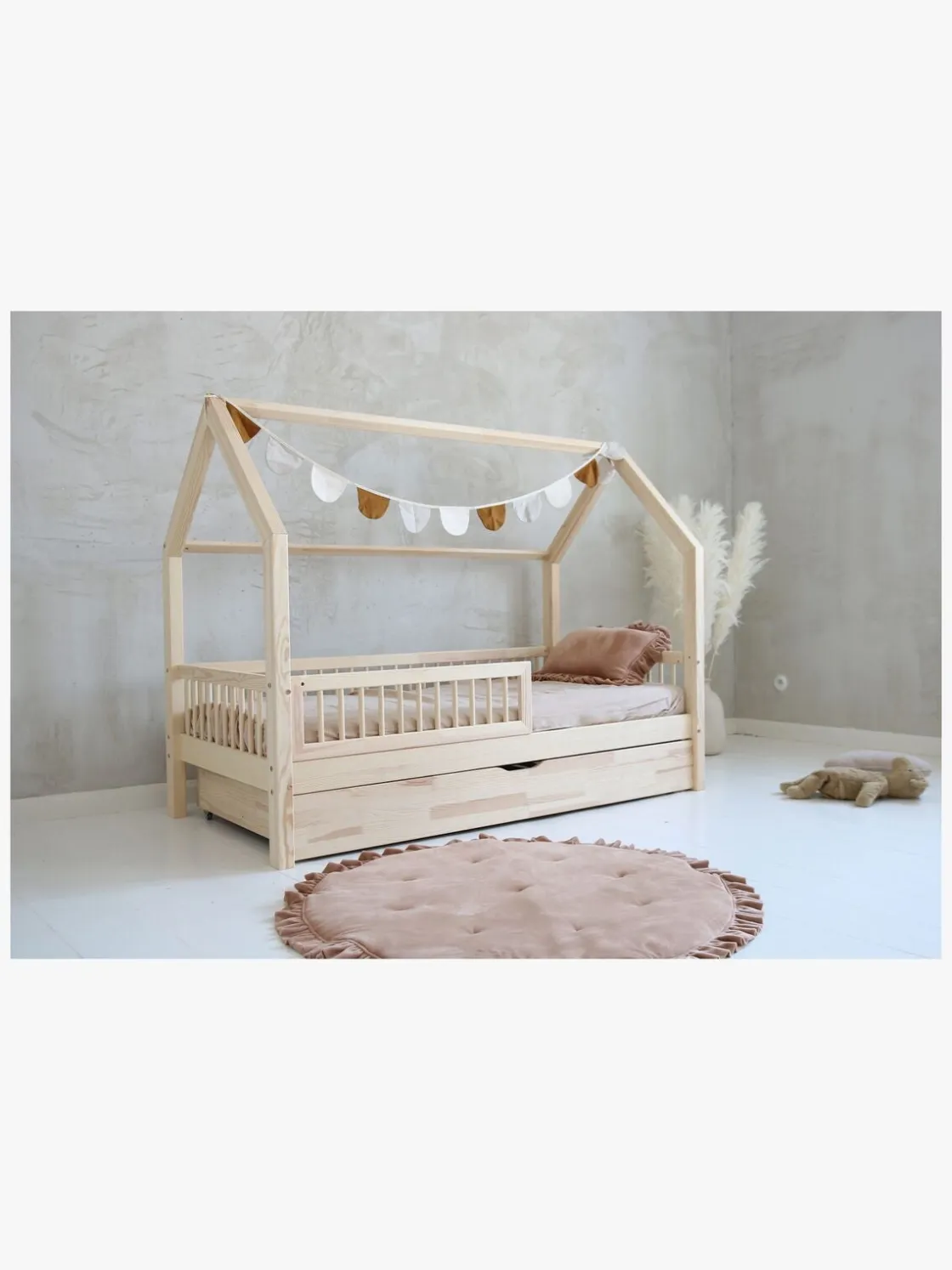 Børnesenge & Tilbehør|Minitude HUDSON Juniorseng 90x190, Natur