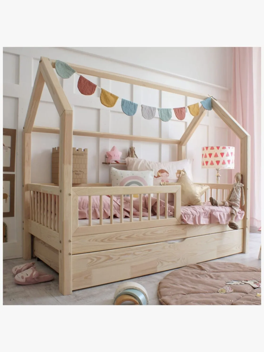 Børnesenge & Tilbehør|Minitude HUDSON Juniorseng 90x190, Natur