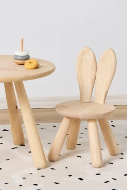 Børnemøbler|Minitude Nordic Skrivebord med Stol Kanin, Natur