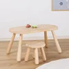 Børn Minitude Børnemøbler-Nordic Skrivebord med Rund Skammel, Natur
