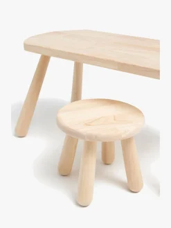 Børn Minitude Børnemøbler-Nordic Skrivebord med Rund Skammel, Natur