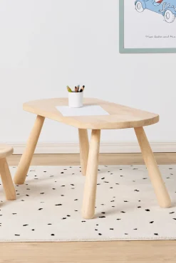 Børn Minitude Børnemøbler-Nordic Skrivebord med Rund Skammel, Natur