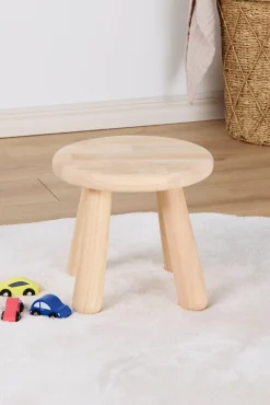 Børn Minitude Børnemøbler-Nordic Skrivebord med Rund Skammel, Natur