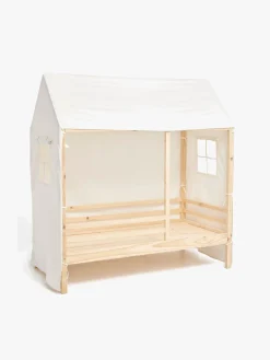 Børnesenge & Tilbehør|Minitude Nordic Jax Husseng 70x140 + Sengehimmel, Natur