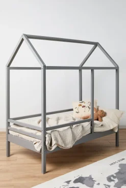 Børnesenge & Tilbehør|Minitude Nordic Jax Husseng 70x140 & BabyMatex Madras Carpathia + Sengeskuffe, Grå