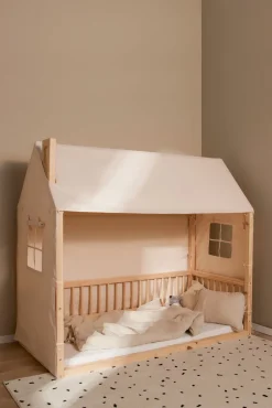 Børnesenge & Tilbehør|Minitude Nordic Mason Husseng 70x160 + Sengehimmel, Natur