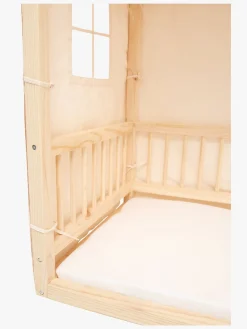 Børnesenge & Tilbehør|Minitude Nordic Mason Husseng 70x160 & BabyMatex Madras Soft Plus + Sengehimmel, Natur