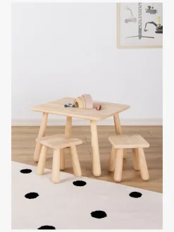 Børn Minitude Børnemøbler-Nordic Rektangulært Bord & Firkantede Skamler, Natur