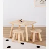 Børnemøbler|Minitude Nordic Rektangulært Bord & Runde Skamler, Natur
