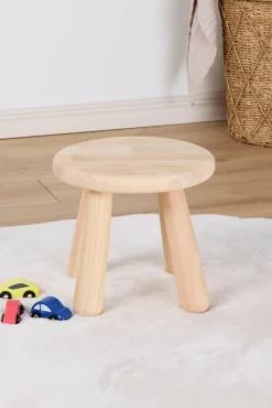 Børnemøbler|Minitude Nordic Rektangulært Bord & Runde Skamler, Natur