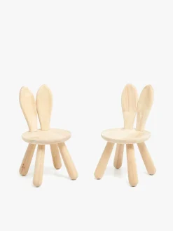 Børnemøbler|Minitude Stol Kanin 2-pak, Natur