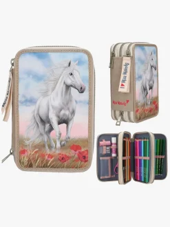 MissMelody Kreativt Legetøj-Miss Melody Penalhus med 3 Rum Poppy, Sandfarvet