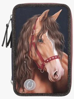 Kreativt Legetøj|MissMelody Miss Melody Tredelt Penalhus med LED-lys Glitter Horse