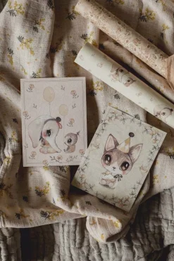 Børnefødselsdag|MrsMighetto Mrs Mighetto Invitationer, Ellie and Meow 2-pack