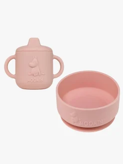 Mumin Spisetid-Mumitroldene Spisesæt Silikone, Rosehip Pink