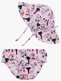 Uv & Strand|Mumin Mumitroldene UV-Sæt Badeble og Solhat, Pink