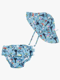 Uv & Strand|Mumin Mumitroldene UV-Sæt Badeble og Solhat, Blå