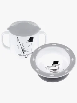 Spisetid|Mumin Mumitroldene Vand & Bad Spisesæt 2 Dele, Grå Grå/Hvid