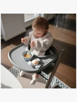 Spisetid|Mushie  Langærmet Hagesmæk, Fog Beige