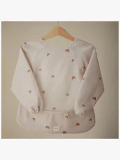 Spisetid|Mushie  Langærmet Hagesmæk, Rainbows Beige