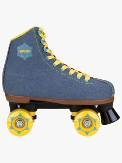 Nijdam Skating-Rulleskøjter Retro Denim Rebel, Blå/Gul