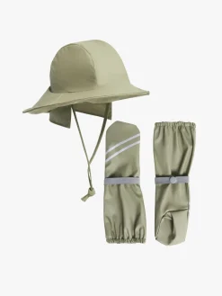 Regntøj|Tilbehør|Nordbjrn Nordbjørn Båtlandet Regnhat og Regnvanter, Grøn